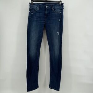 MOTHER The Looker Jeans Dark Graffiti Distressed Skinny Womens Size 27